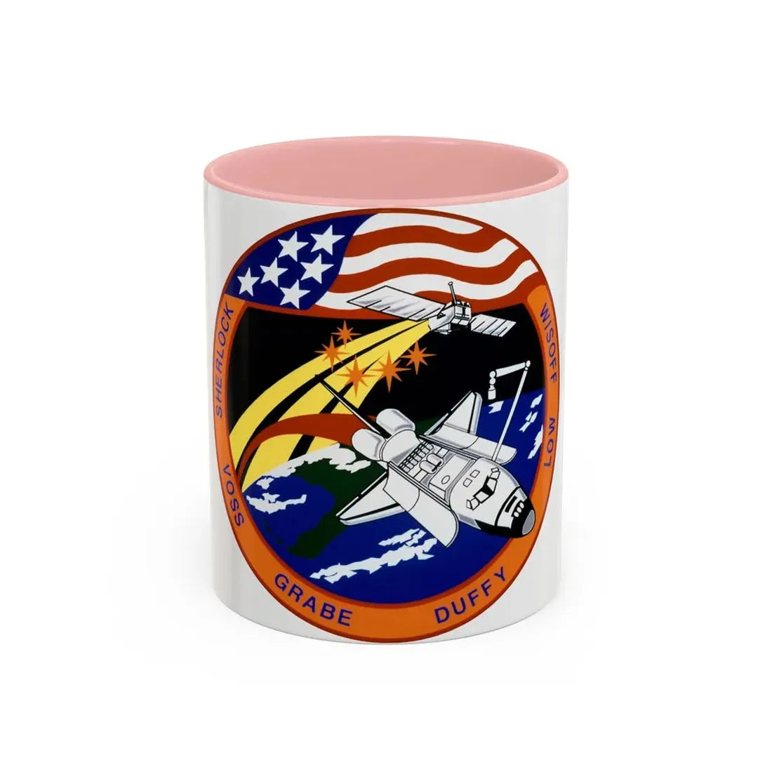 STS 57 (NASA) Accent Coffee Mug 11oz Pink - Go Mug Yourself