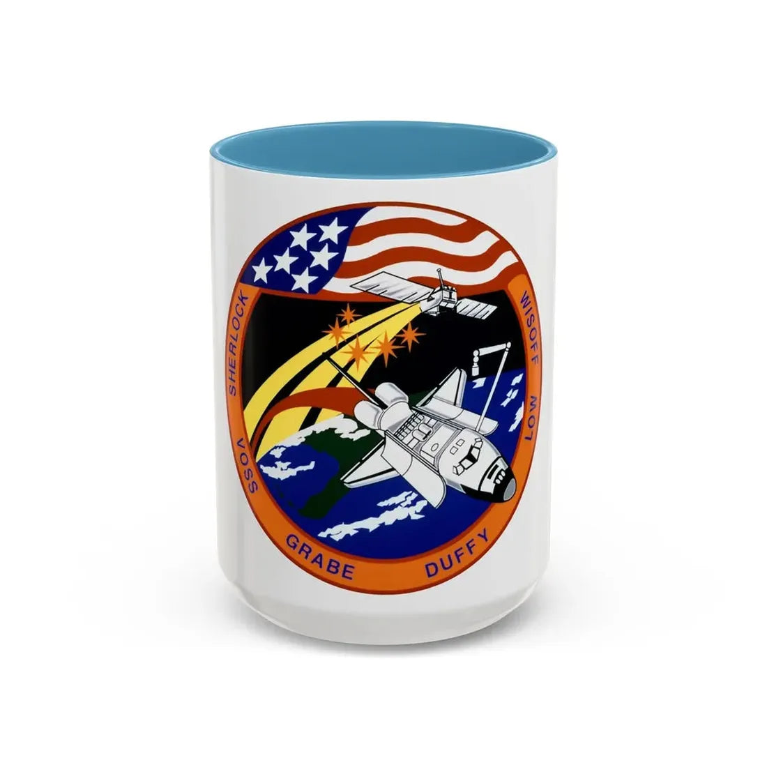 STS 57 (NASA) Accent Coffee Mug 15oz Light Blue - Go Mug Yourself