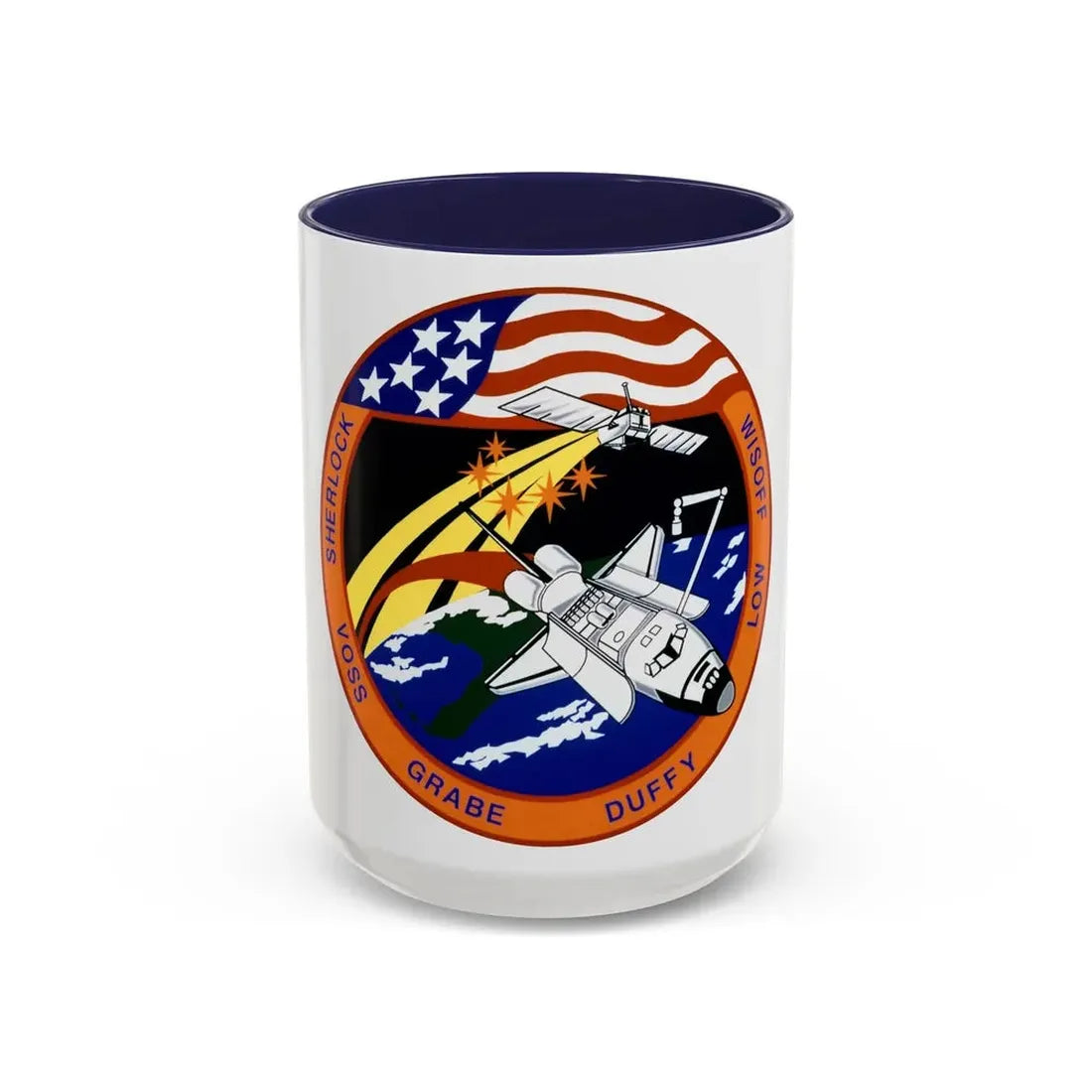 STS 57 (NASA) Accent Coffee Mug 15oz Navy - Go Mug Yourself