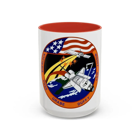 STS 57 (NASA) Accent Coffee Mug 15oz Red - Go Mug Yourself