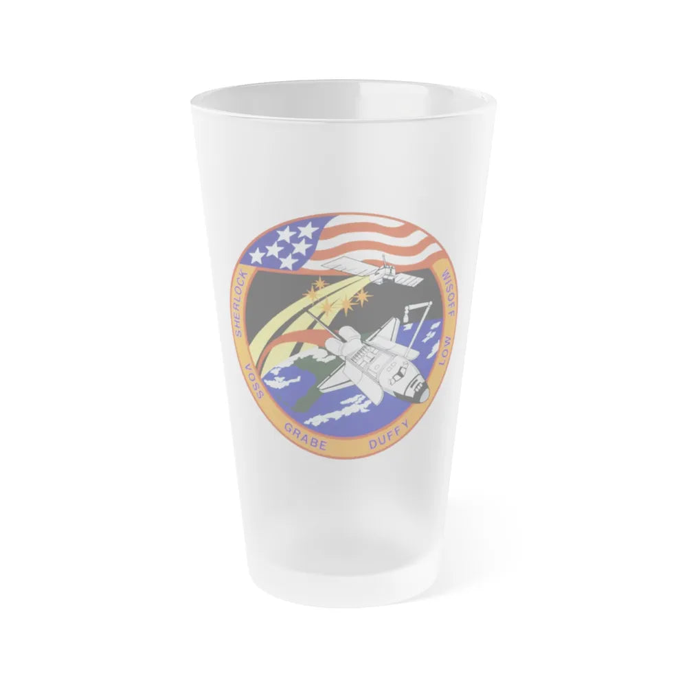 STS 57 (NASA) Frosted Pint Glass 16oz-Go Mug Yourself