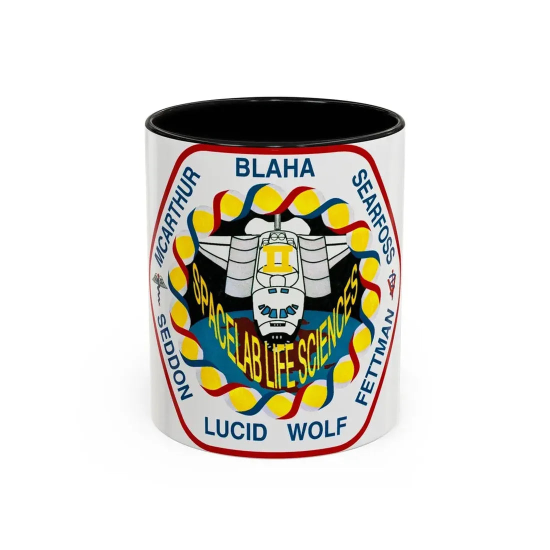 STS 58 (NASA) Accent Coffee Mug 11oz Black - Go Mug Yourself