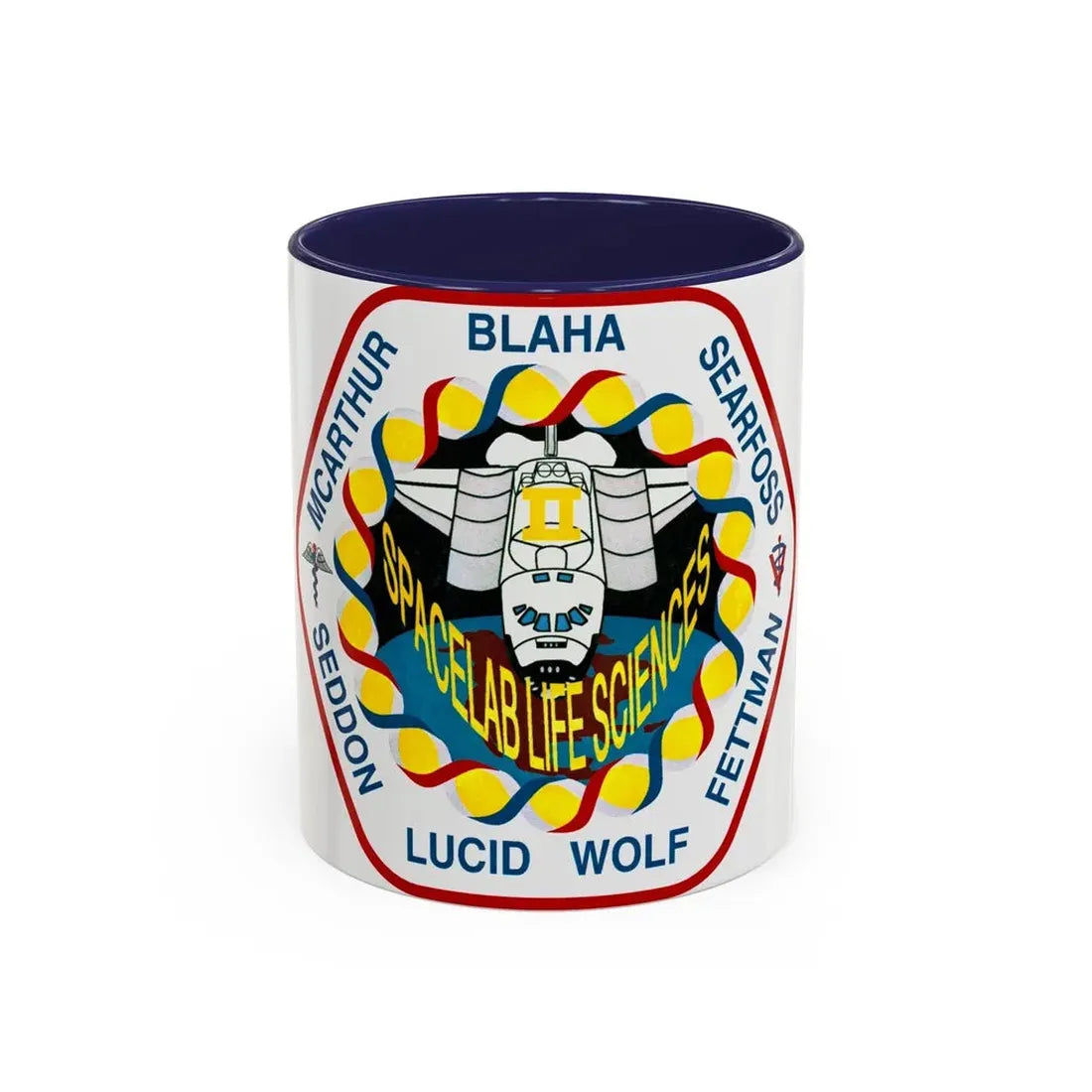 STS 58 (NASA) Accent Coffee Mug 11oz Navy - Go Mug Yourself