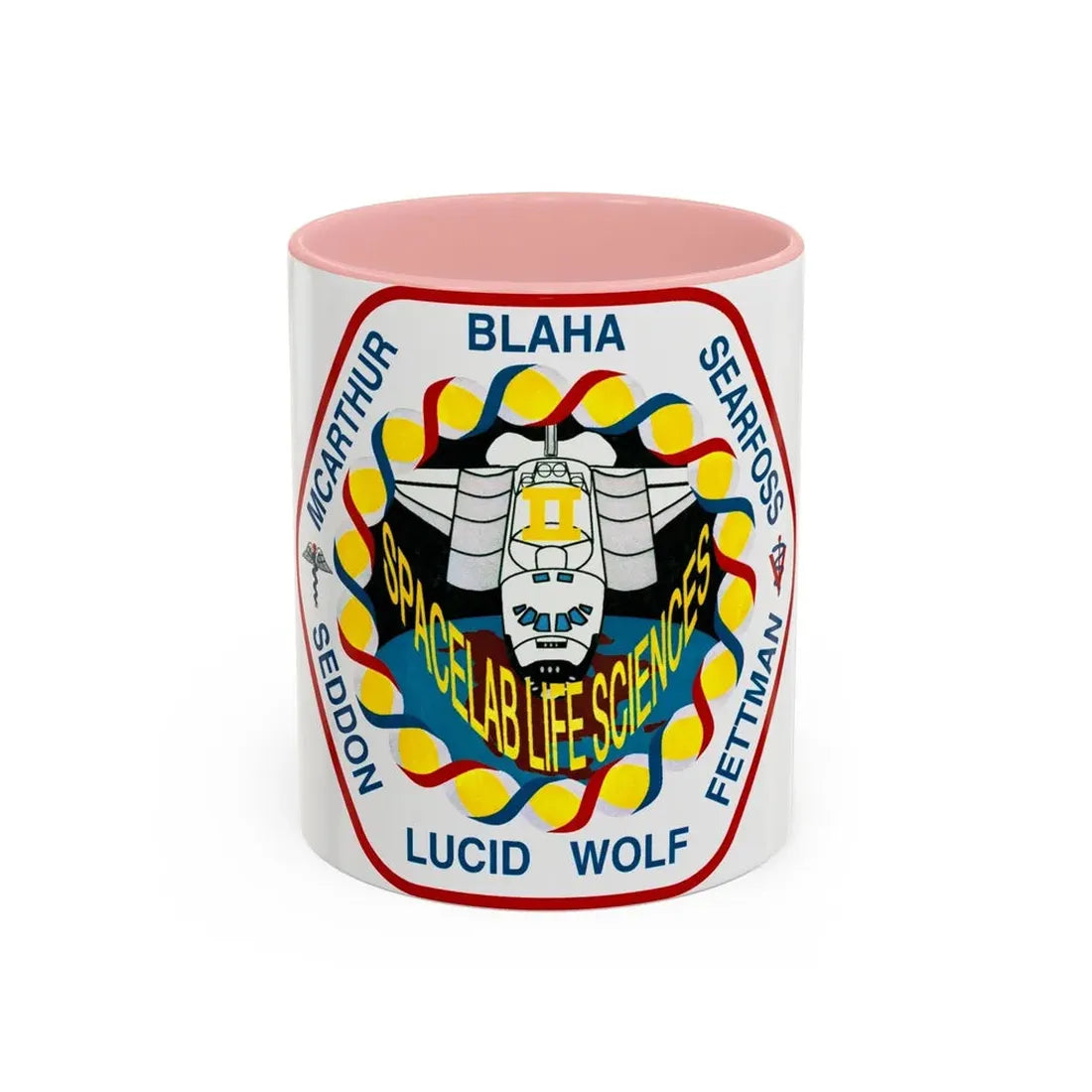 STS 58 (NASA) Accent Coffee Mug 11oz Pink - Go Mug Yourself