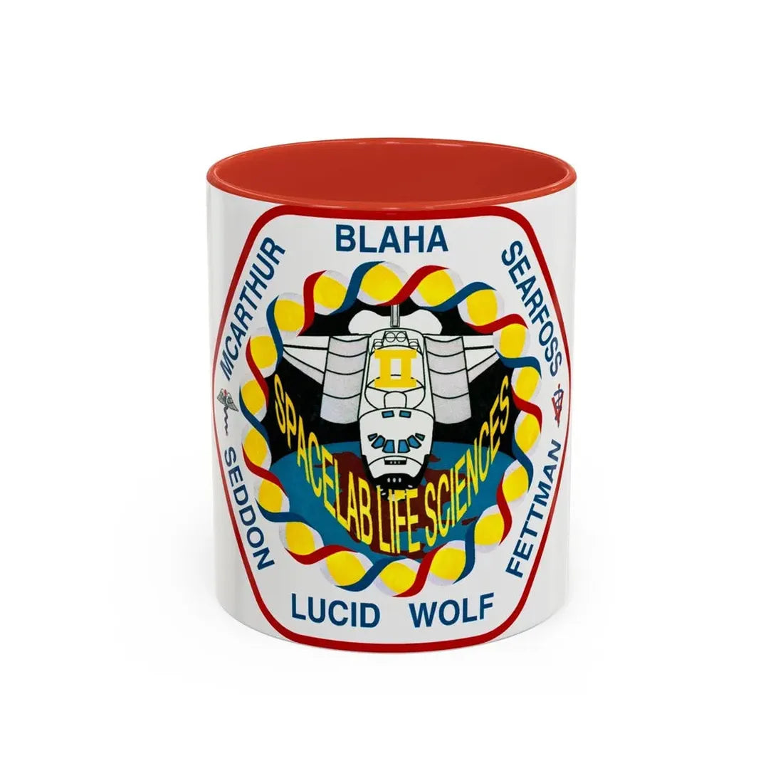 STS 58 (NASA) Accent Coffee Mug 11oz Red - Go Mug Yourself