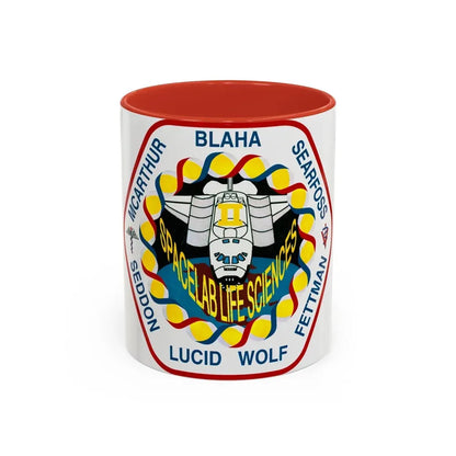 STS 58 (NASA) Accent Coffee Mug 11oz Red - Go Mug Yourself