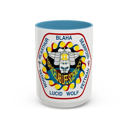 STS 58 (NASA) Accent Coffee Mug 15oz Light Blue - Go Mug Yourself