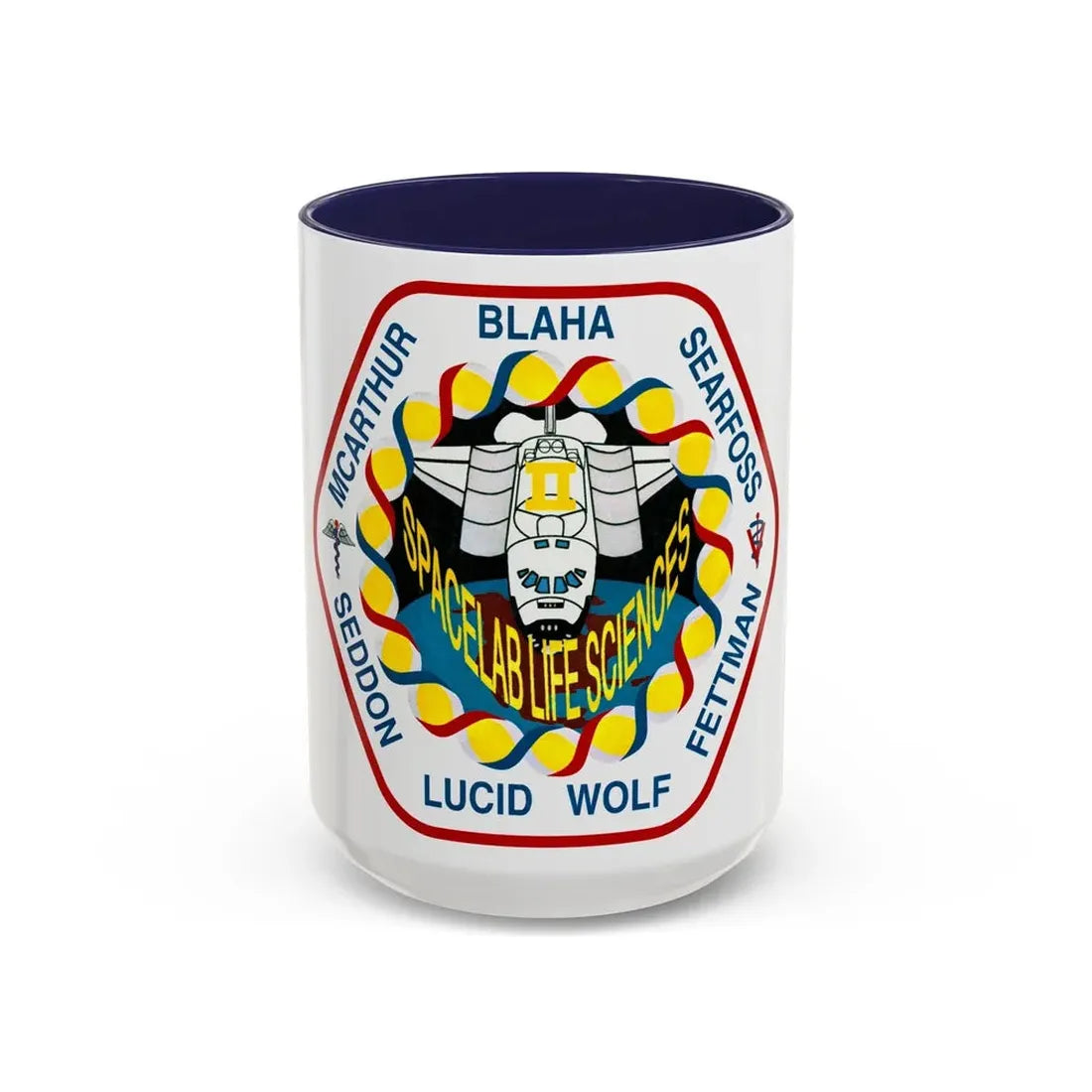 STS 58 (NASA) Accent Coffee Mug 15oz Navy - Go Mug Yourself