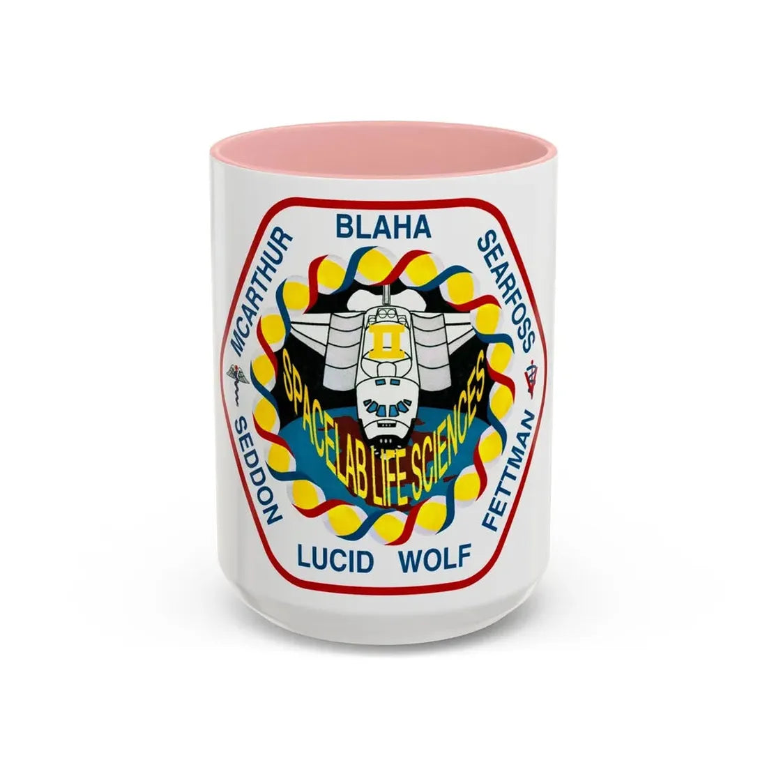 STS 58 (NASA) Accent Coffee Mug 15oz Pink - Go Mug Yourself