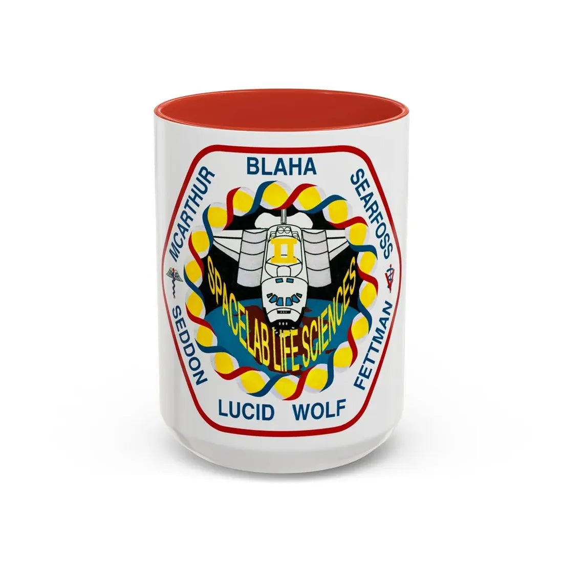 STS 58 (NASA) Accent Coffee Mug 15oz Red - Go Mug Yourself