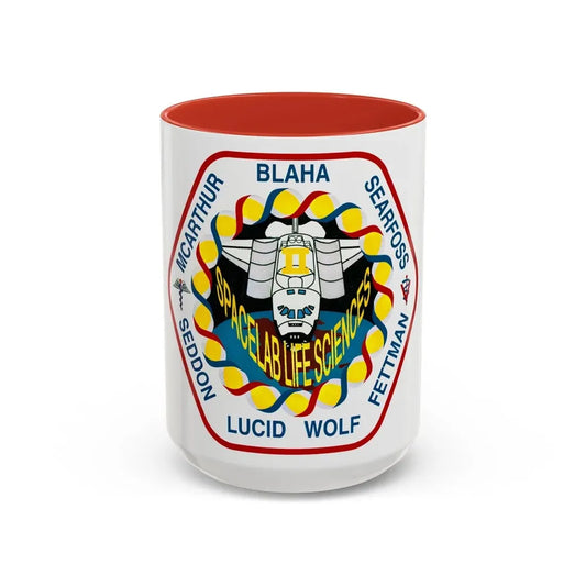 STS 58 (NASA) Accent Coffee Mug 15oz Red - Go Mug Yourself