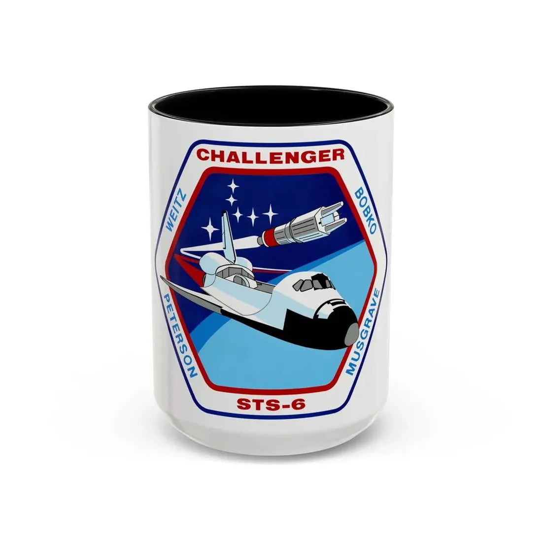 STS 6 (NASA) Accent Coffee Mug 15oz Black - Go Mug Yourself