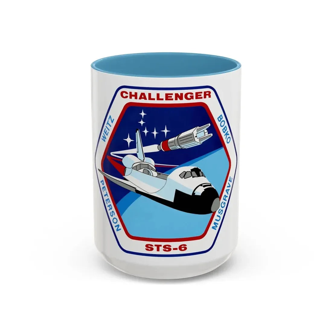STS 6 (NASA) Accent Coffee Mug 15oz Light Blue - Go Mug Yourself