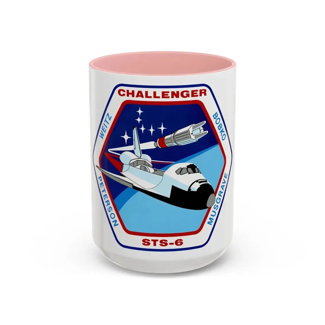 STS 6 (NASA) Accent Coffee Mug 15oz Pink - Go Mug Yourself