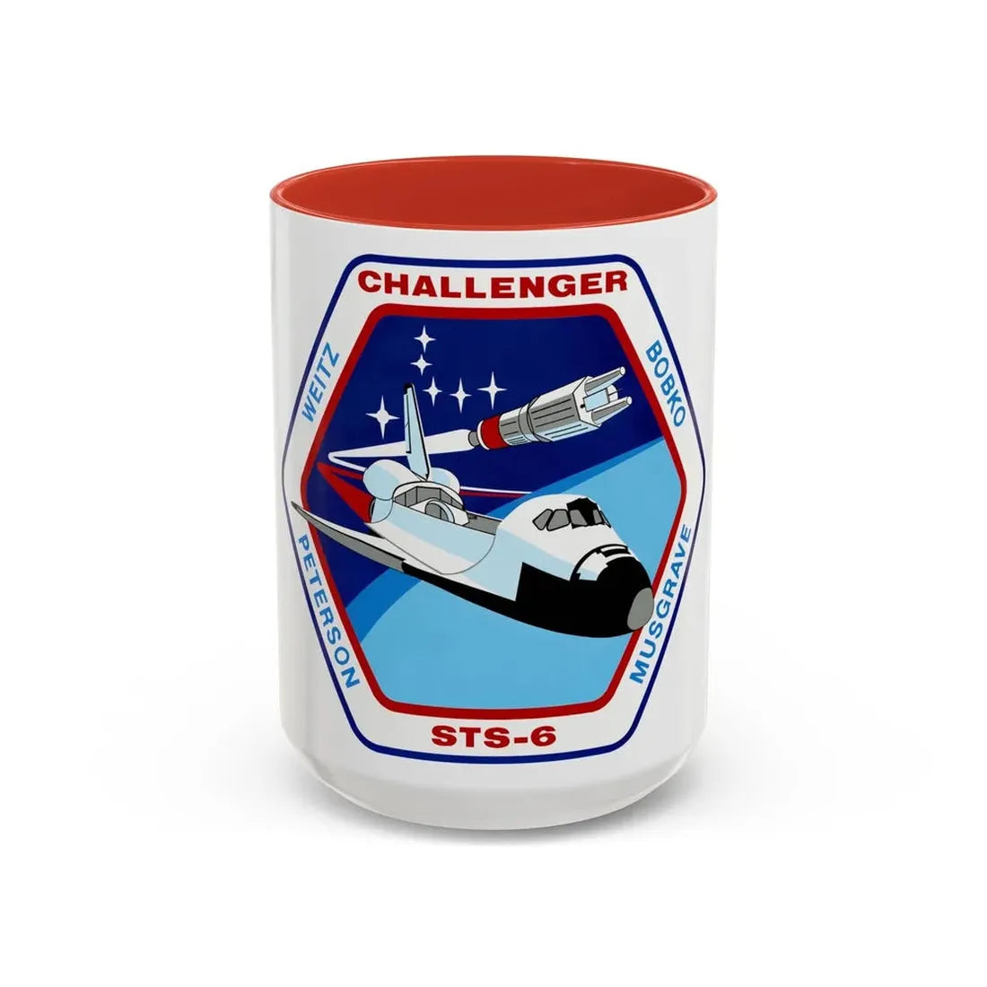 STS 6 (NASA) Accent Coffee Mug 15oz Red - Go Mug Yourself