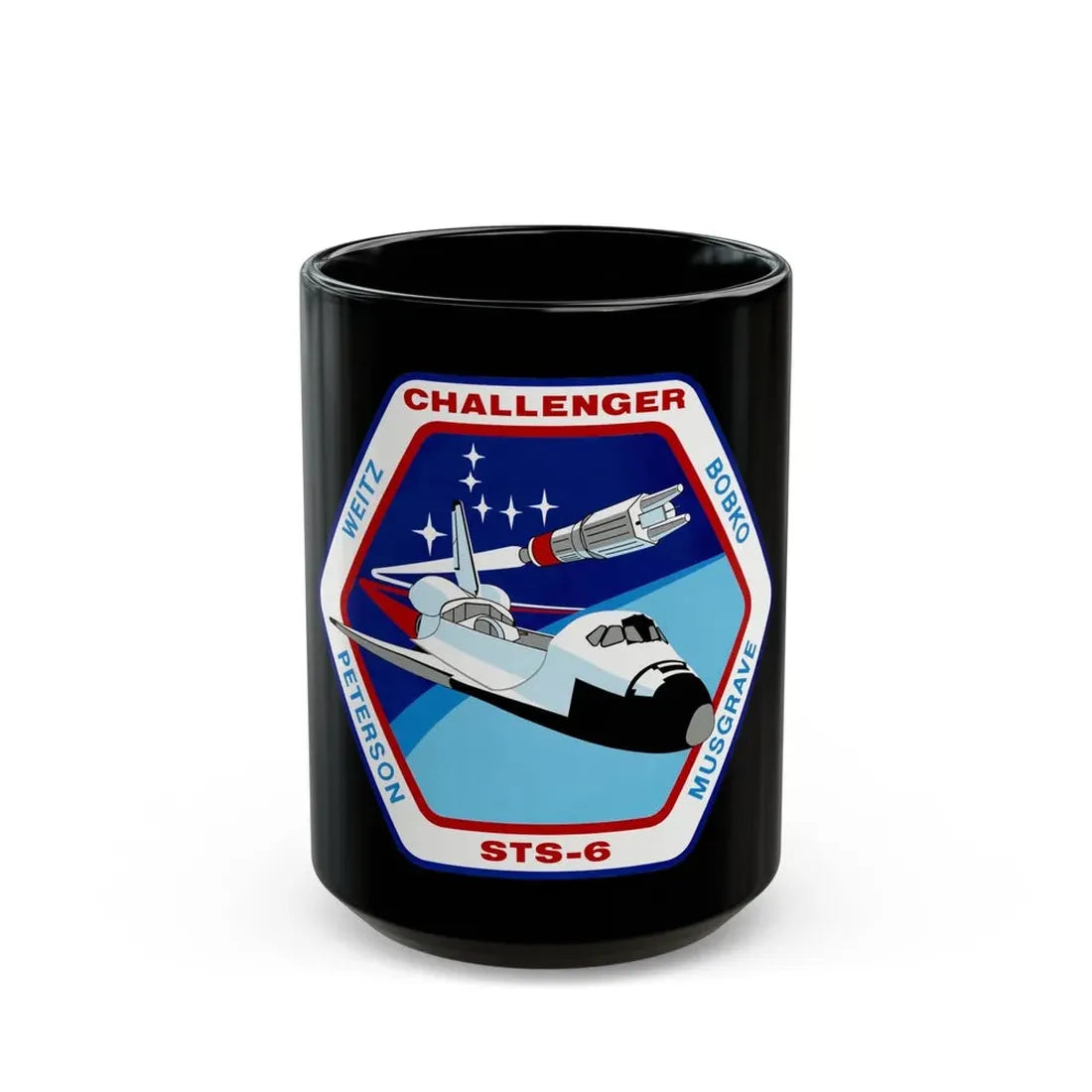 STS 6 (NASA) Black Coffee Mug 15oz - Go Mug Yourself