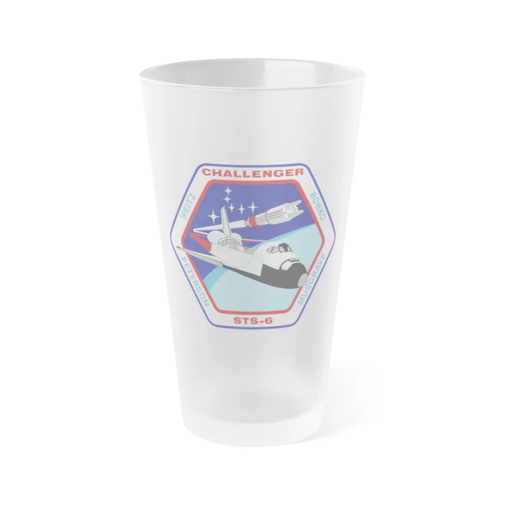 STS 6 (NASA) Frosted Pint Glass 16oz-Go Mug Yourself