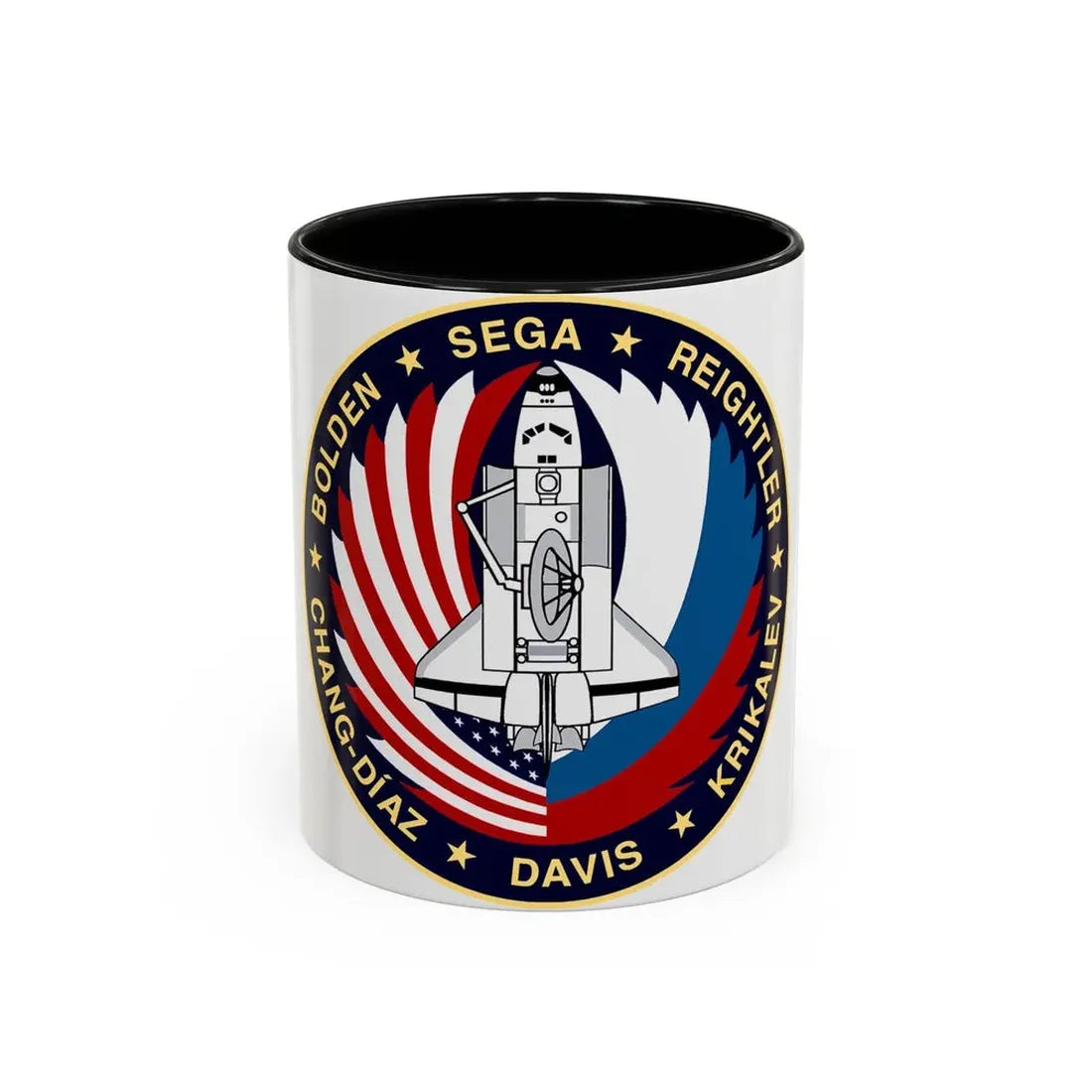 STS 60 (NASA) Accent Coffee Mug 11oz Black - Go Mug Yourself