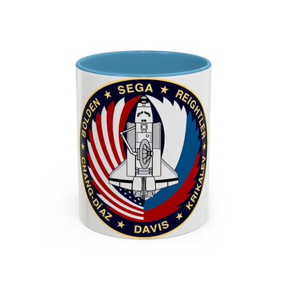 STS 60 (NASA) Accent Coffee Mug 11oz Light Blue - Go Mug Yourself