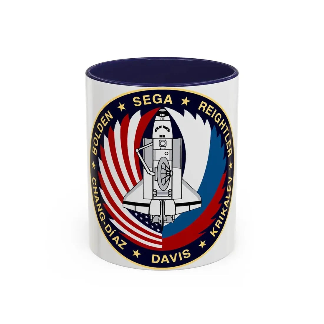 STS 60 (NASA) Accent Coffee Mug 11oz Navy - Go Mug Yourself