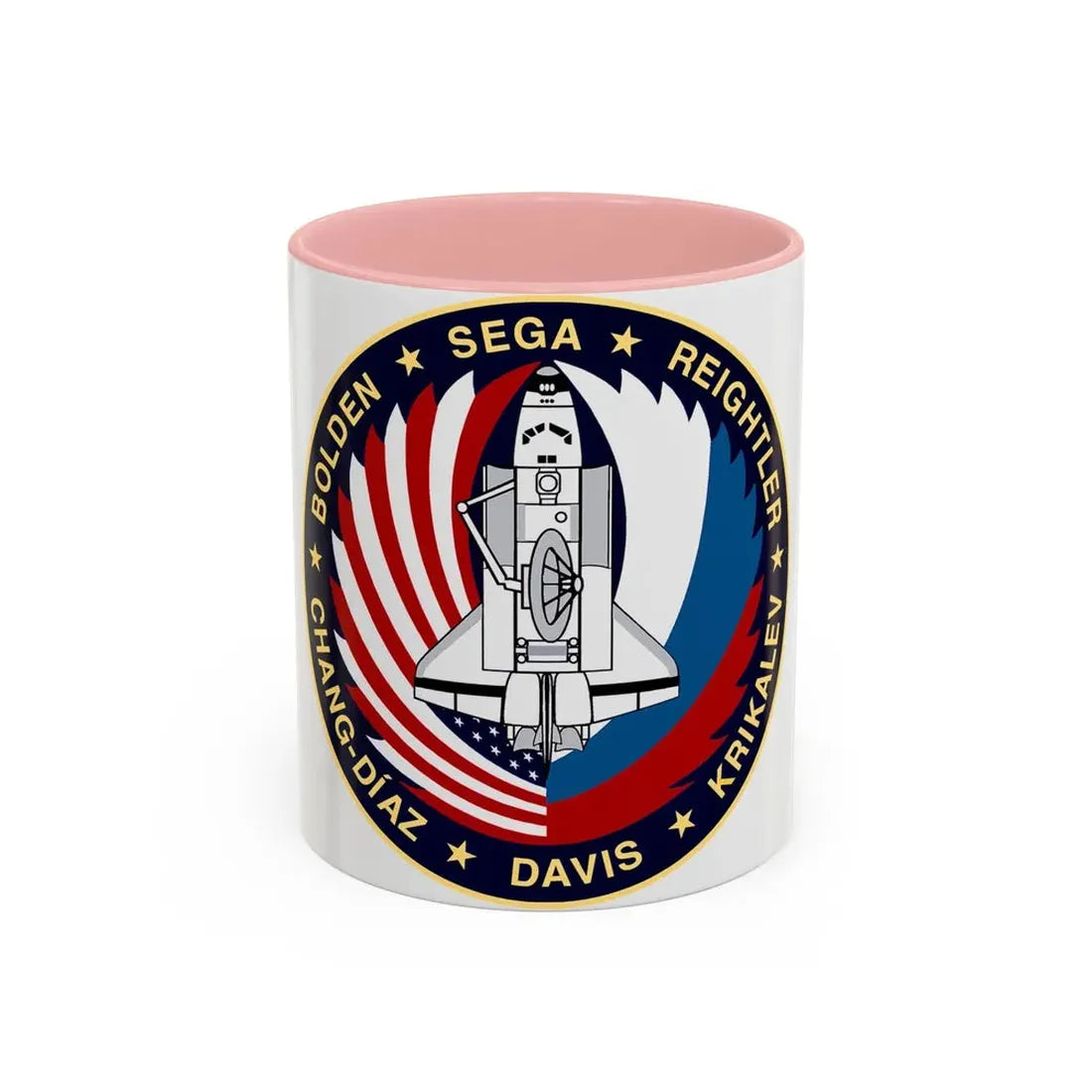 STS 60 (NASA) Accent Coffee Mug 11oz Pink - Go Mug Yourself