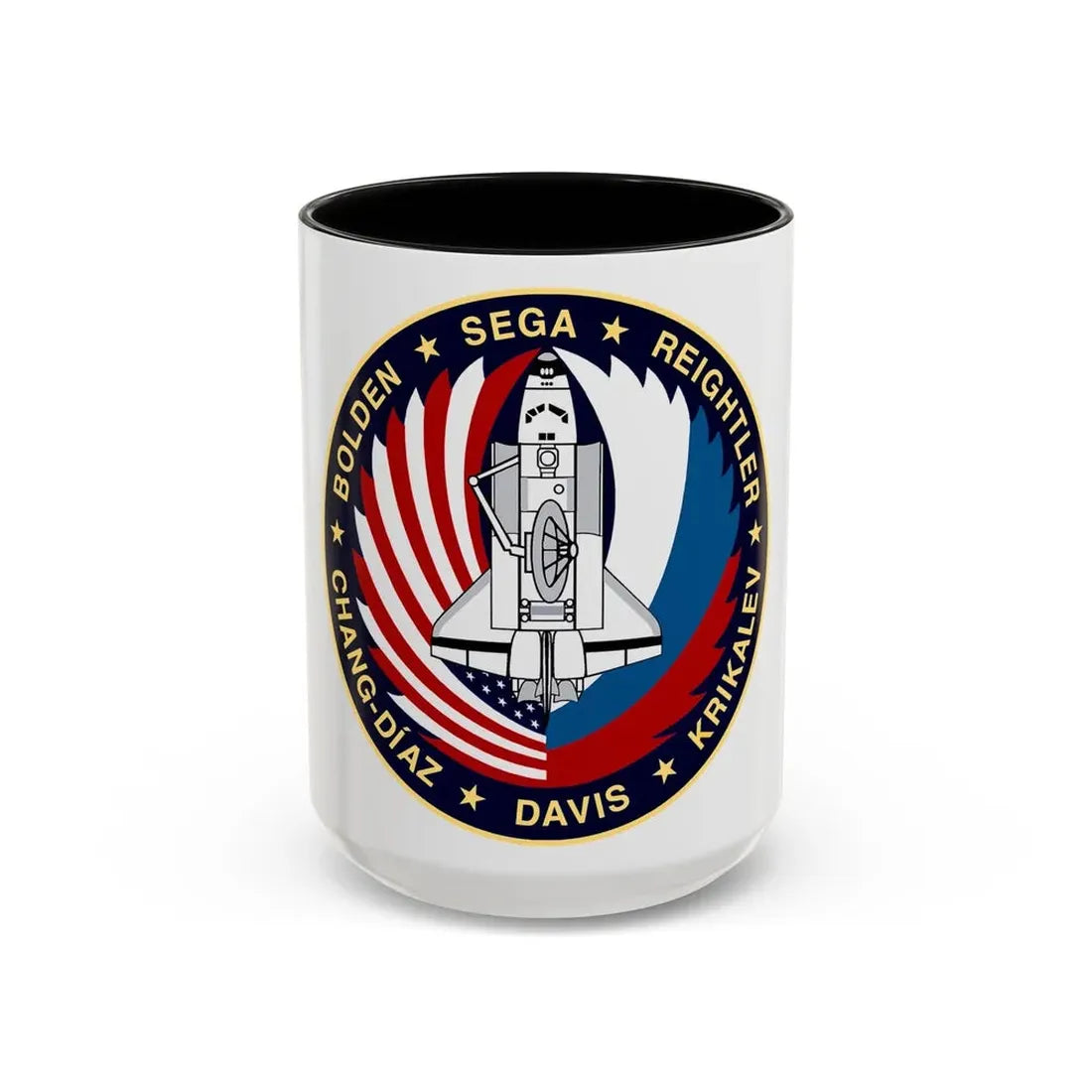 STS 60 (NASA) Accent Coffee Mug 15oz Black - Go Mug Yourself