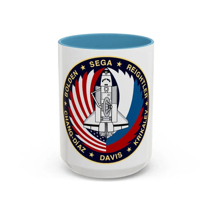 STS 60 (NASA) Accent Coffee Mug 15oz Light Blue - Go Mug Yourself