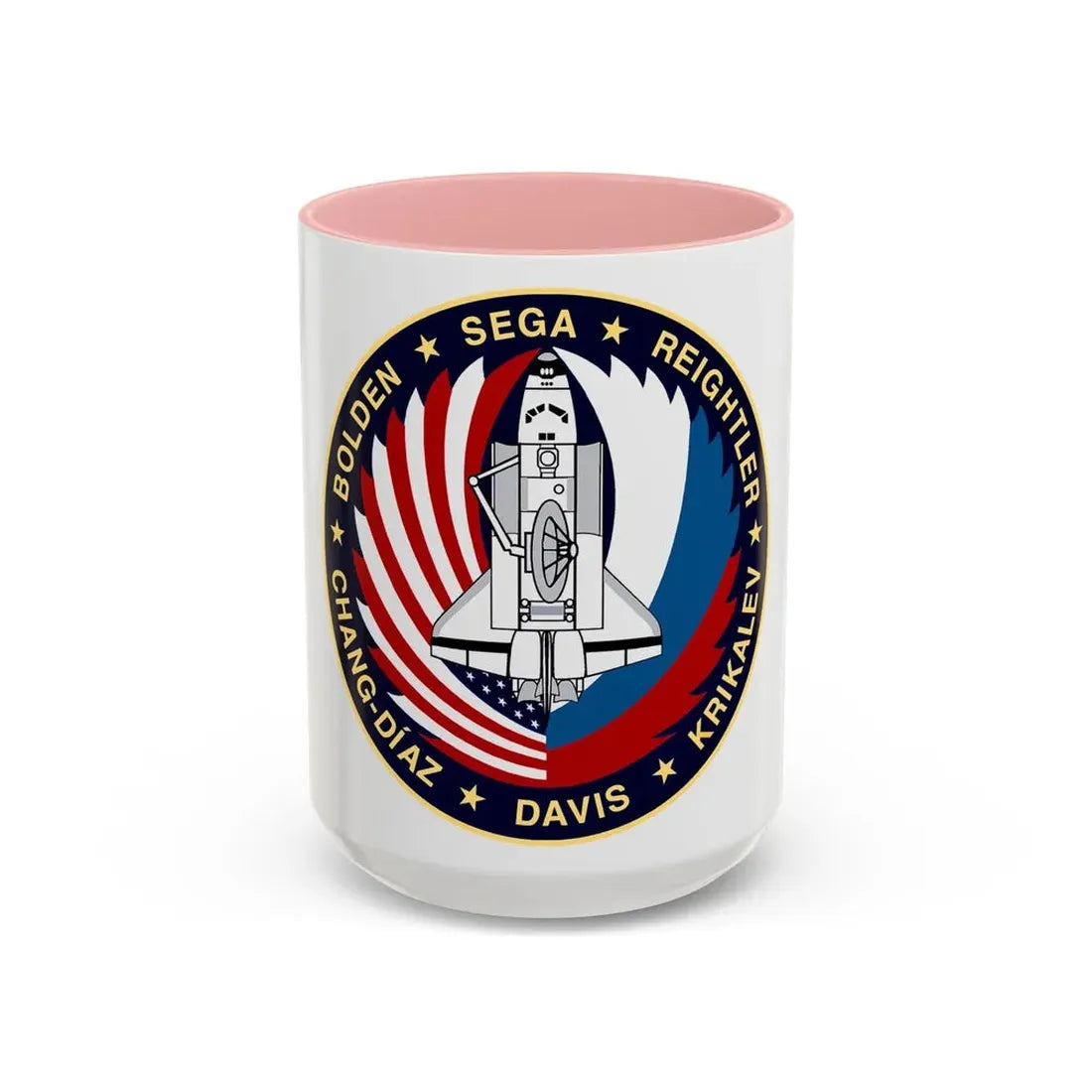 STS 60 (NASA) Accent Coffee Mug 15oz Pink - Go Mug Yourself