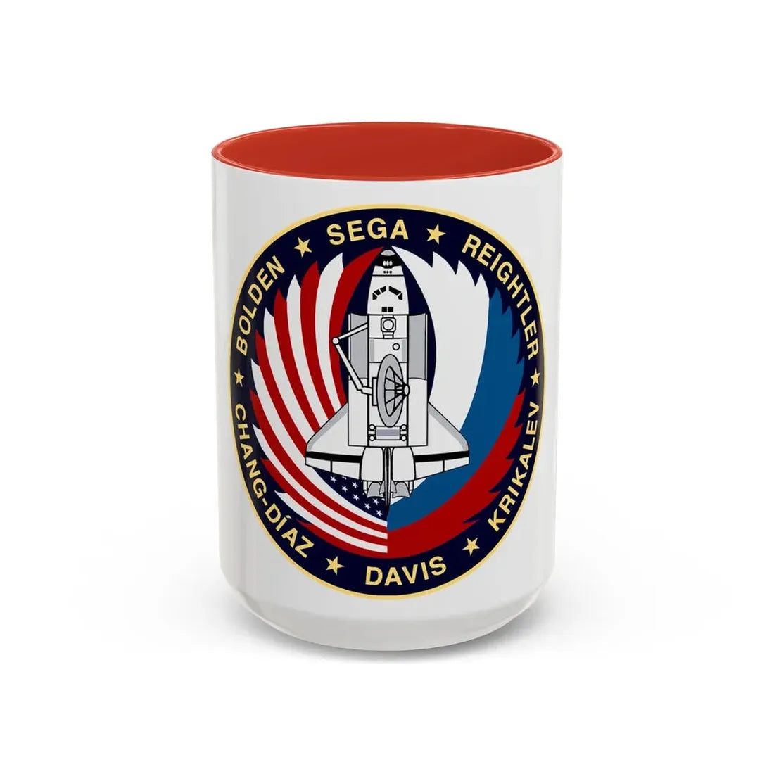 STS 60 (NASA) Accent Coffee Mug 15oz Red - Go Mug Yourself