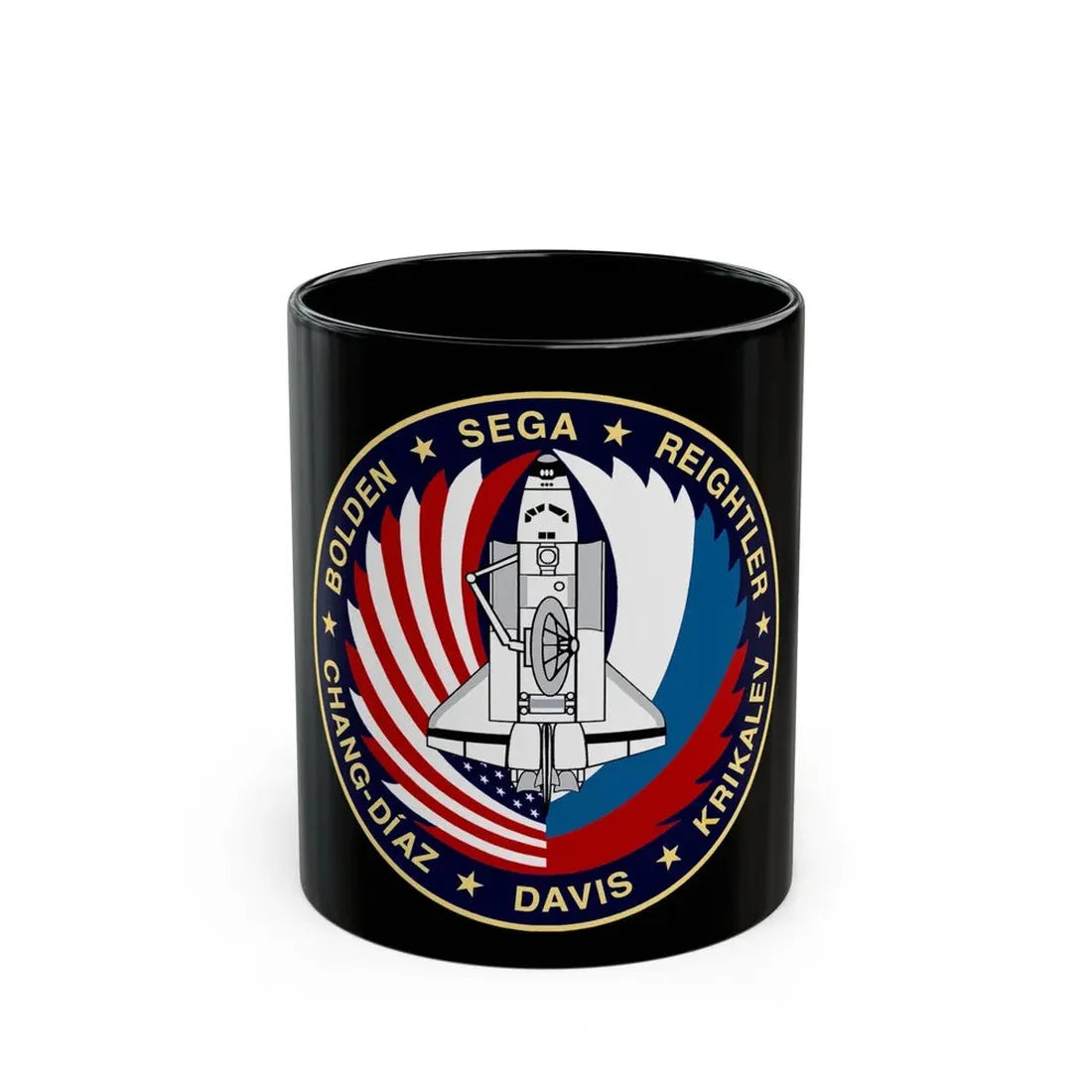 STS 60 (NASA) Black Coffee Mug 11oz - Go Mug Yourself