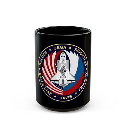 STS 60 (NASA) Black Coffee Mug-15oz-Go Mug Yourself