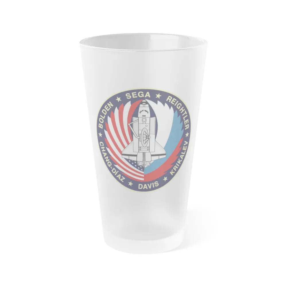 STS 60 (NASA) Frosted Pint Glass 16oz-Go Mug Yourself