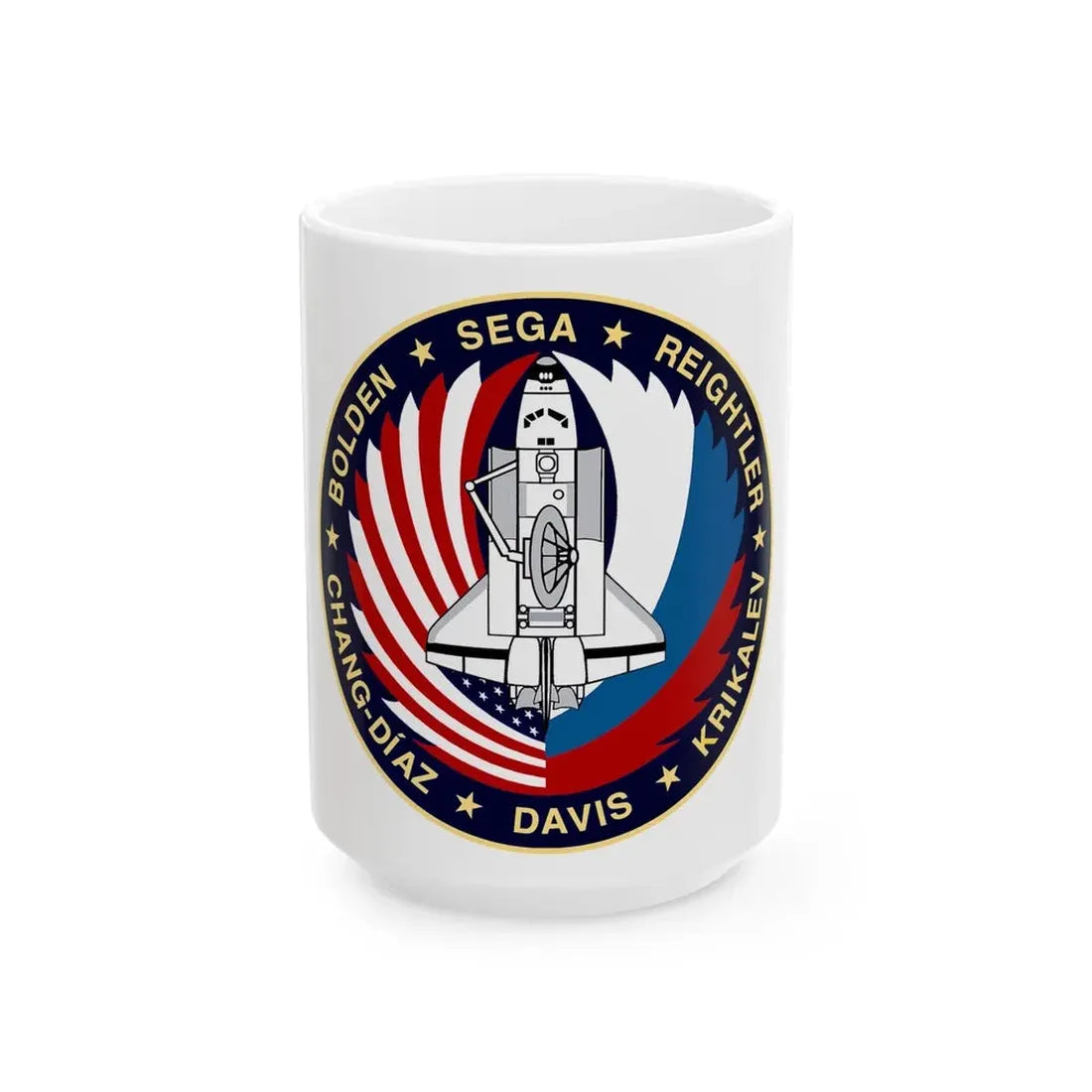 STS 60 (NASA) White Coffee Mug 15oz - Go Mug Yourself