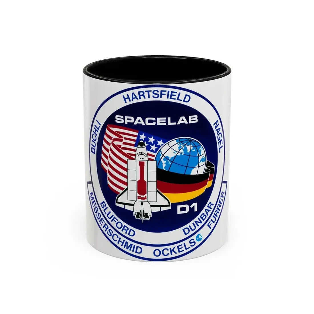STS 61 a (NASA) Accent Coffee Mug 11oz Black - Go Mug Yourself