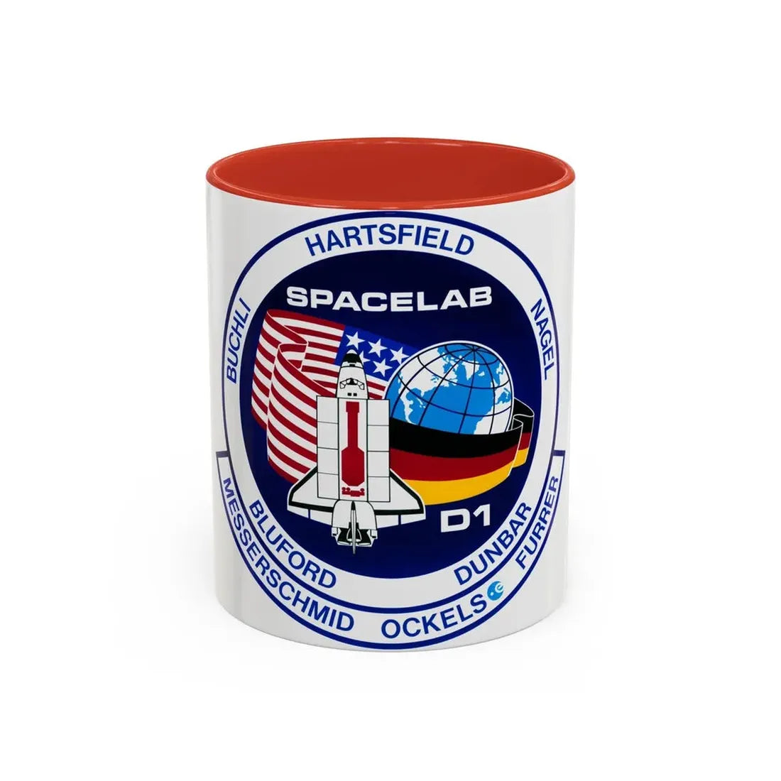 STS 61 a (NASA) Accent Coffee Mug 11oz Red - Go Mug Yourself