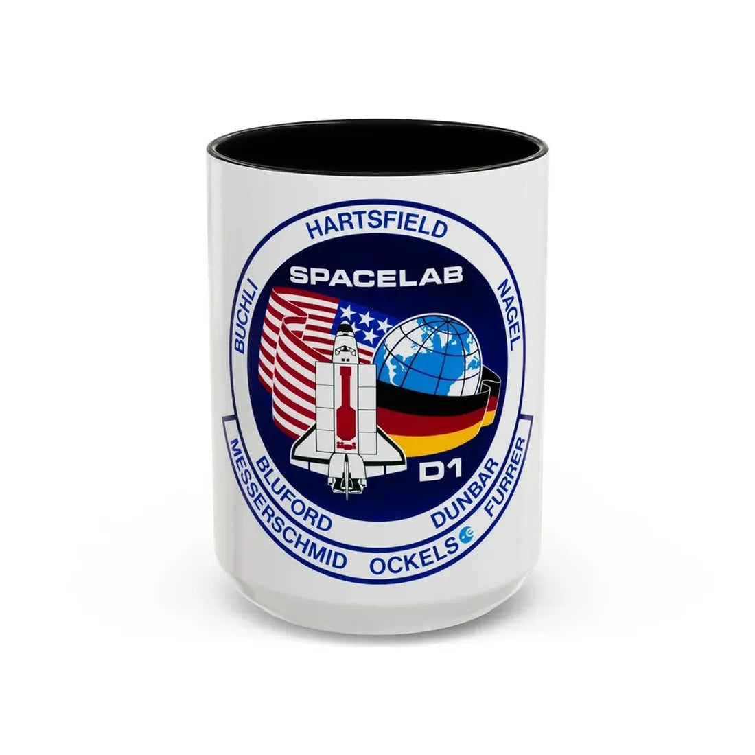 STS 61 a (NASA) Accent Coffee Mug 15oz Black - Go Mug Yourself