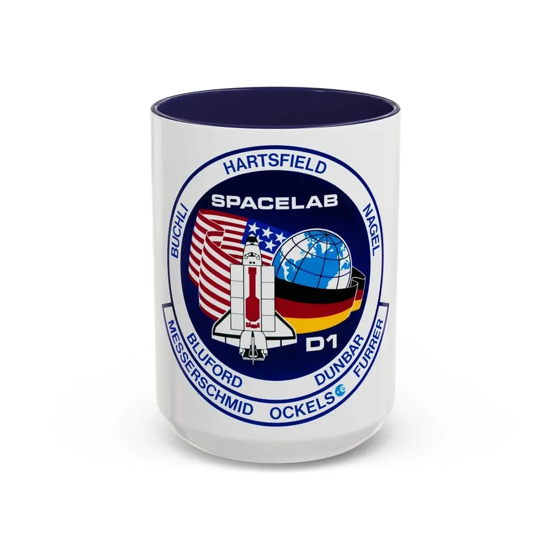 STS 61 a (NASA) Accent Coffee Mug 15oz Navy - Go Mug Yourself