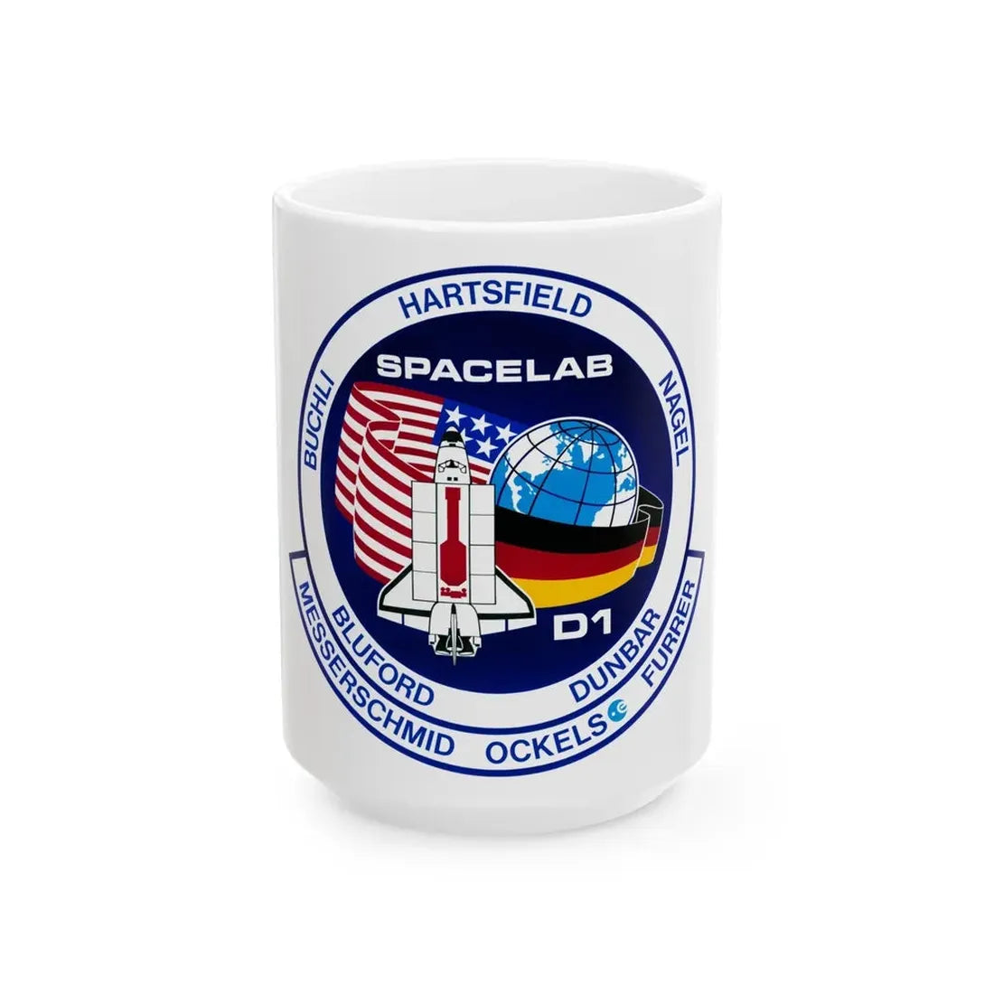 STS 61 a (NASA) White Coffee Mug 15oz - Go Mug Yourself