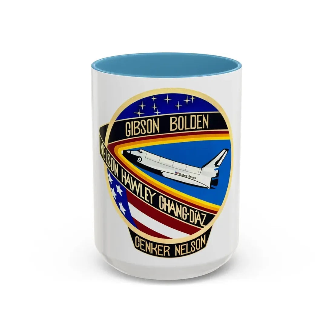 STS 61 c (NASA) Accent Coffee Mug 15oz Light Blue - Go Mug Yourself