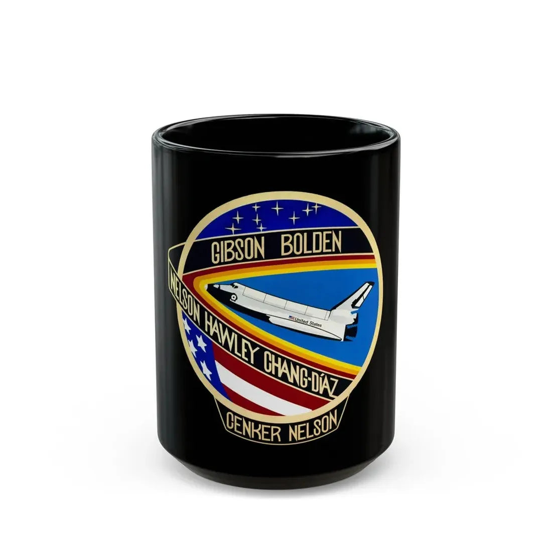 STS 61 c (NASA) Black Coffee Mug 15oz - Go Mug Yourself