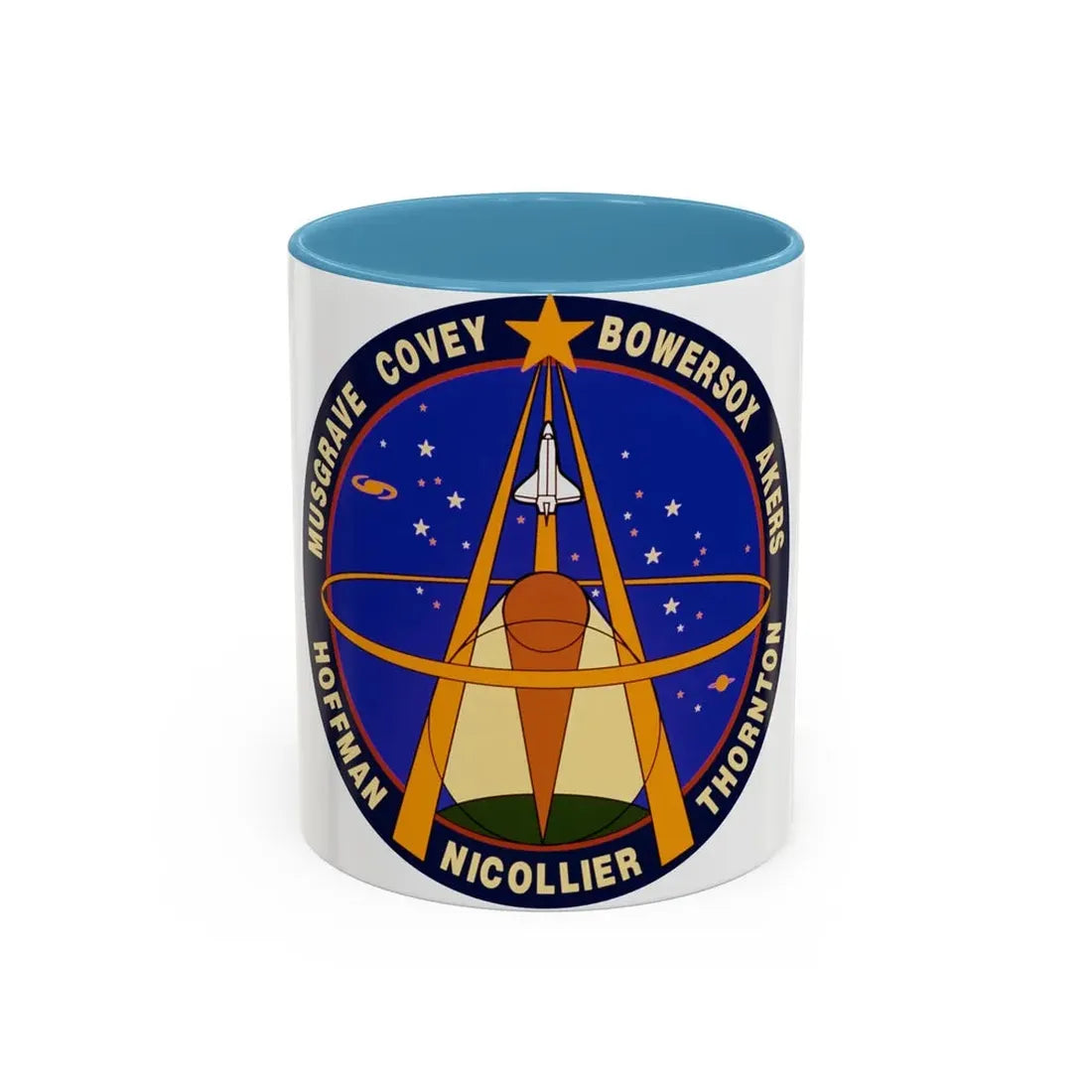 STS 61 (NASA) Accent Coffee Mug 11oz Light Blue - Go Mug Yourself