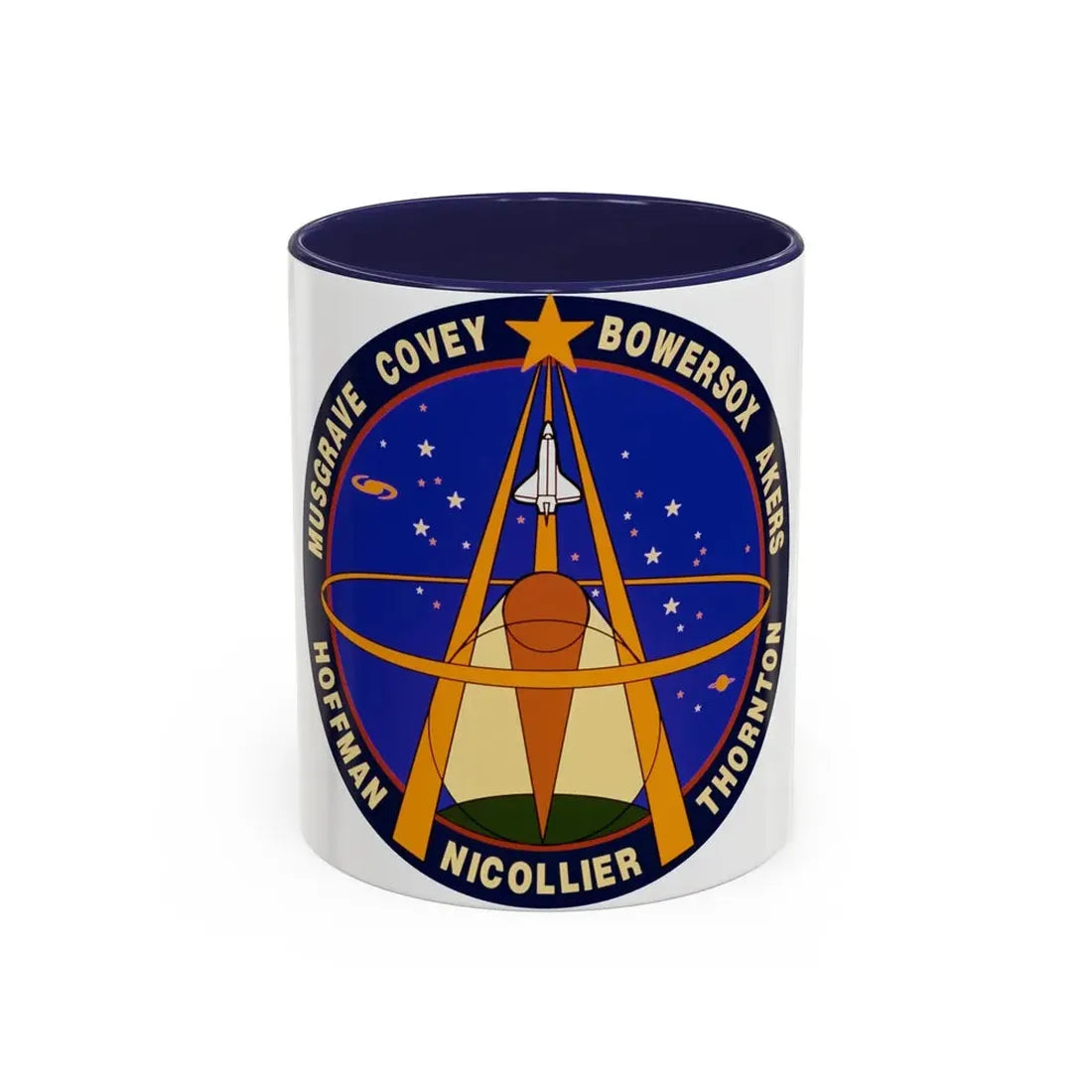 STS 61 (NASA) Accent Coffee Mug 11oz Navy - Go Mug Yourself