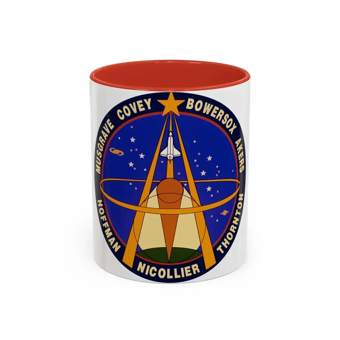 STS 61 (NASA) Accent Coffee Mug 11oz Red - Go Mug Yourself