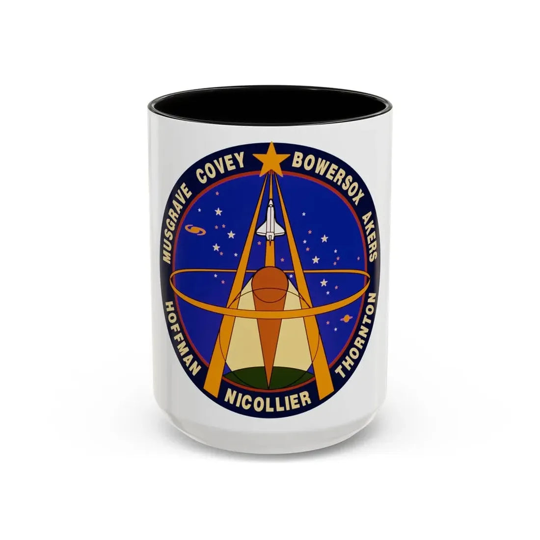 STS 61 (NASA) Accent Coffee Mug 15oz Black - Go Mug Yourself