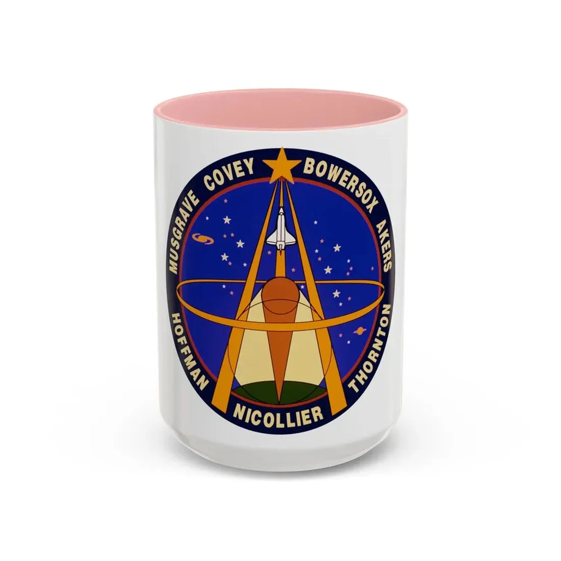 STS 61 (NASA) Accent Coffee Mug 15oz Pink - Go Mug Yourself