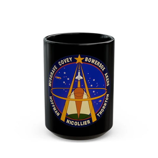 STS 61 (NASA) Black Coffee Mug-15oz-Go Mug Yourself