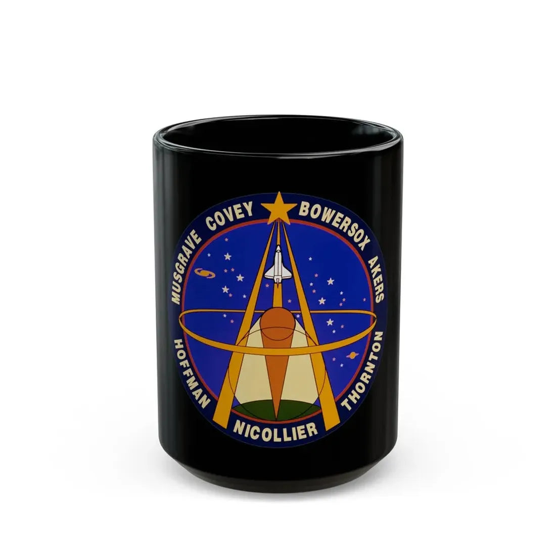 STS 61 (NASA) Black Coffee Mug 15oz - Go Mug Yourself