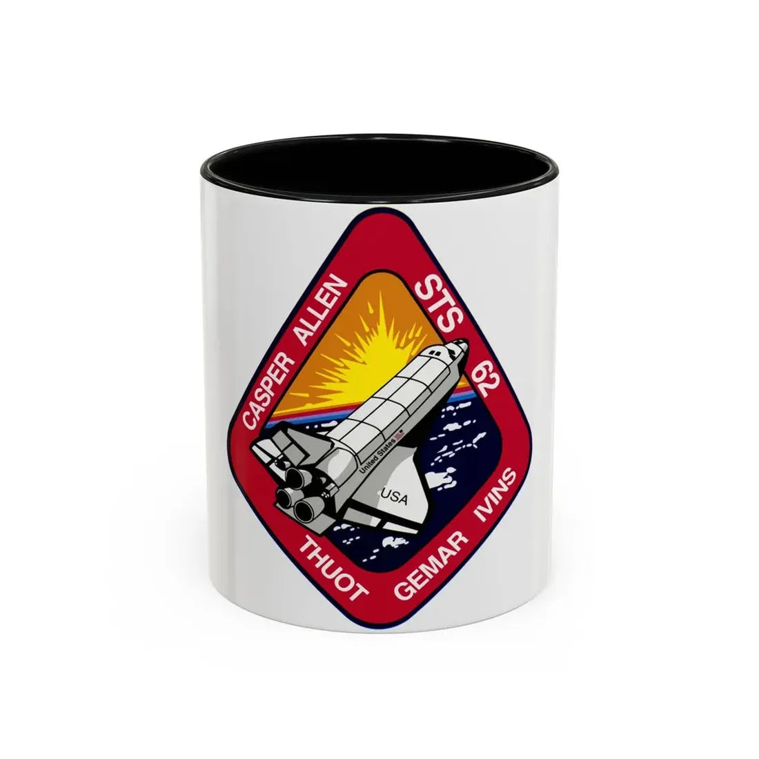 STS 62 (NASA) Accent Coffee Mug 11oz Black - Go Mug Yourself