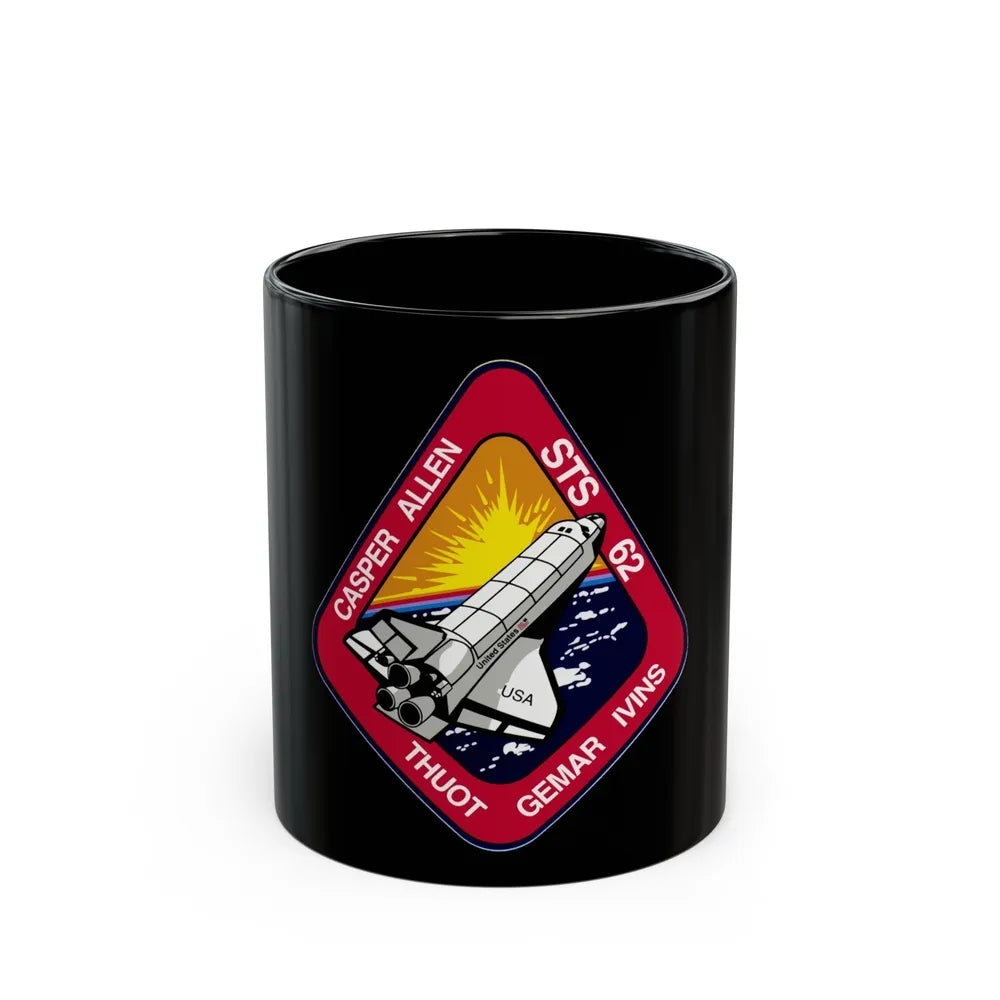 STS 62 (NASA) Black Coffee Mug-11oz-Go Mug Yourself