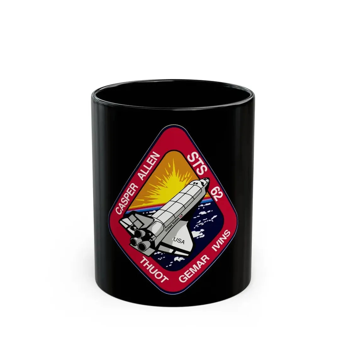 STS 62 (NASA) Black Coffee Mug 11oz - Go Mug Yourself